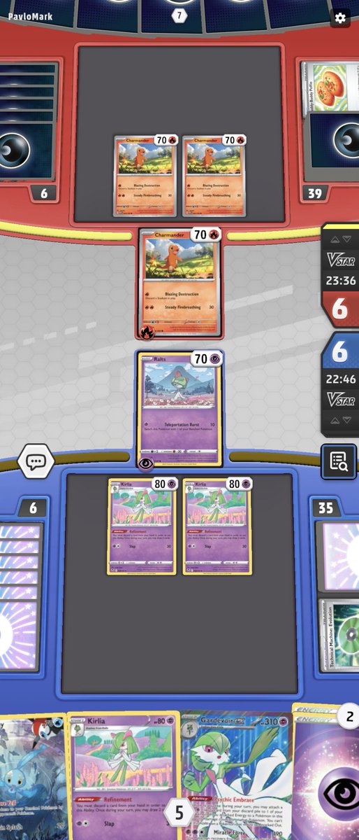 PTCGL、Xperia1 Vでやると縦長なおかげでベンチのカードも省略されずに表示されてて良き（2枚目）👍