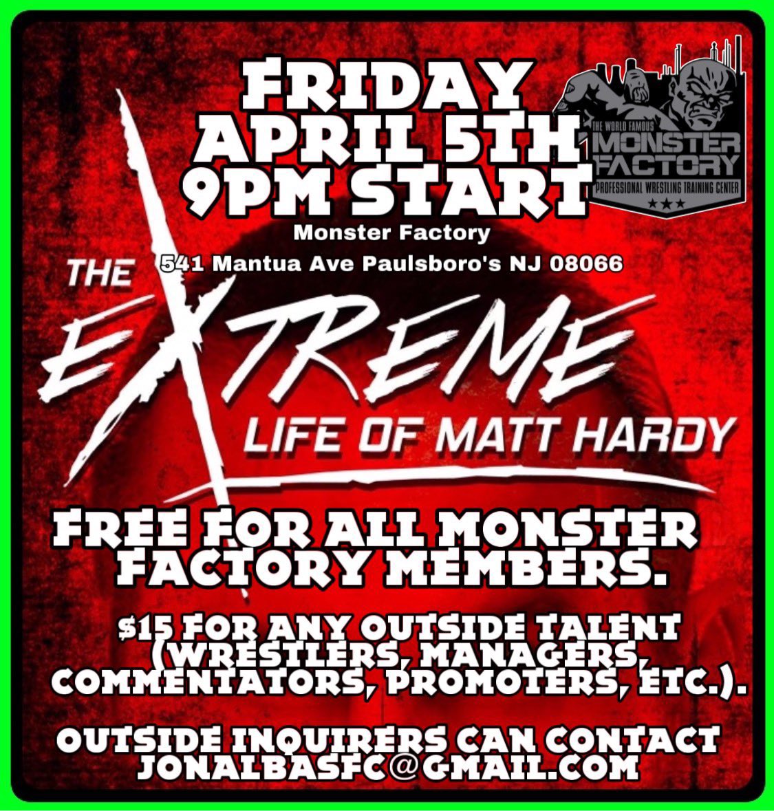 I have a massive week coming up at @wrestlecon this weekend. Jeff & I will be signing Friday, Saturday & Sunday. Doing a LIVE #ExtremeLife of @MattHardyPod stage show on Friday at 4pm. Then a virtual AMA seminar at @4MonsterFactory at 9pm that’ll be a later @MattHardyPod!