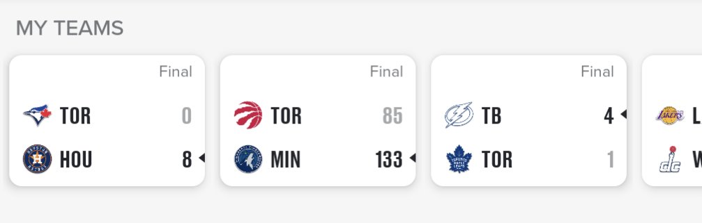 Being a #Toronto sports fan is not fun rn. <a href="/Raptors/">Toronto Raptors</a> <a href="/BlueJays/">Toronto Blue Jays</a> <a href="/MapleLeafs/">Toronto Maple Leafs</a>