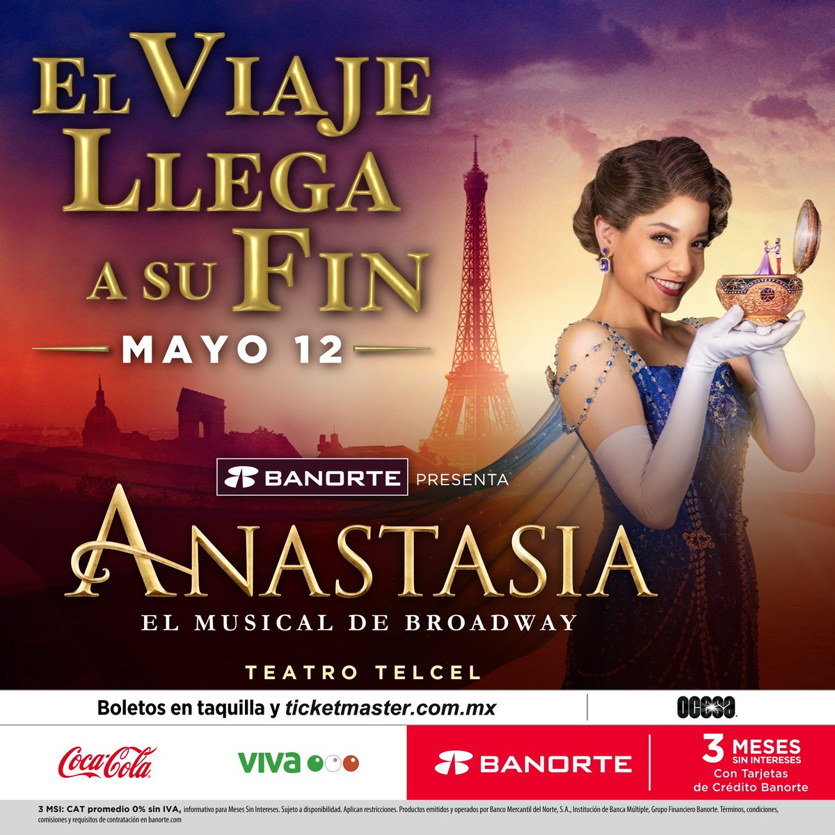 Toda buena historia debe tener un gran cierre. 🎭#AnastasiaMx llega pronto a su final y queremos que seas parte de este maravilloso viaje. 💜👑

Disfruta de las últimas semanas de este gran musical en el #TeatroTelcel. 💜👑