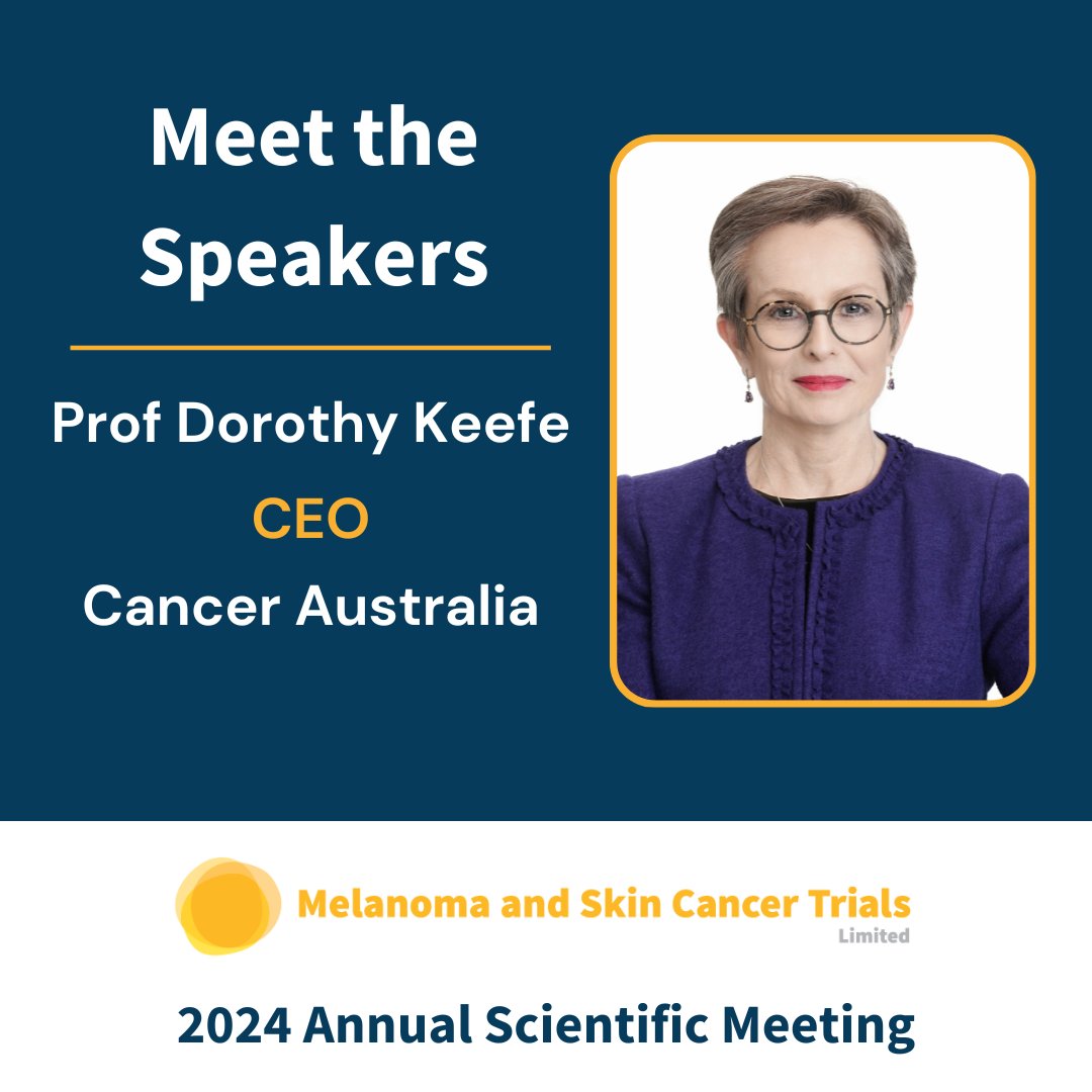 We’re excited to announce that Prof Dorothy Keefe, CEO of @CancerAustralia will be one of the keynote speakers at the 2024 Melanoma and Skin Cancer Trials Annual Scientific Meeting on 24 October 2024 in Sydney. Register: masc.org.au/asm-2024/ @MelanomaAus #ASM2024 #AMC2024