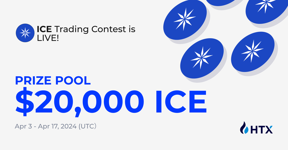🧊ICE goes live on #HTX! Trade $ICE, Share $20,000 ICE, Hurry, Only Till April 17th! Start: htx.com.ru/support/en-us/…