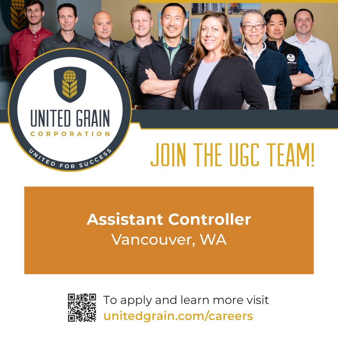 Join the United Grain team! We're growing and have an exciting opportunity in our Vancouver, WA office for an Assistant Controller. Visit our website for details: bit.ly/4bBahM4 #UnitedGrain #NowHiring #VancouverWA #VanWa #VancouverWashington #PDXjobs #AccountingJobs