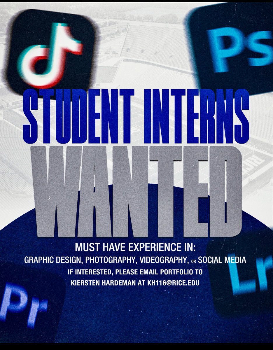 SPMTInternInfo's tweet image. Student Manager/Internship with Rice Football- Look below and Apply today 👍