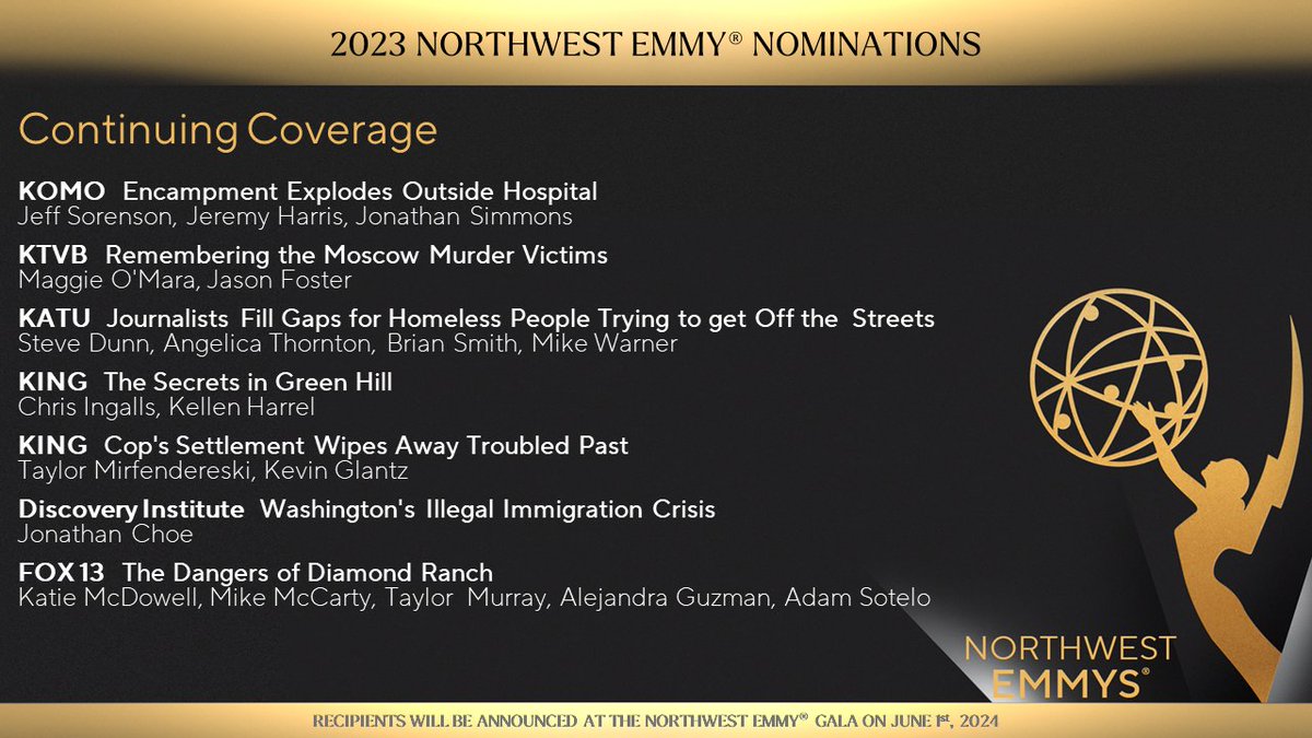 natasnw's tweet photo. The #NWEmmy Nominees for Category 11 Continuing Coverage https://t.co/6z765w2KEu