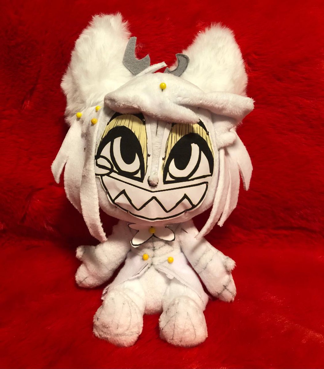 Alastor Plush Prototype! Look how cute and devoid of color and life he is lol👻