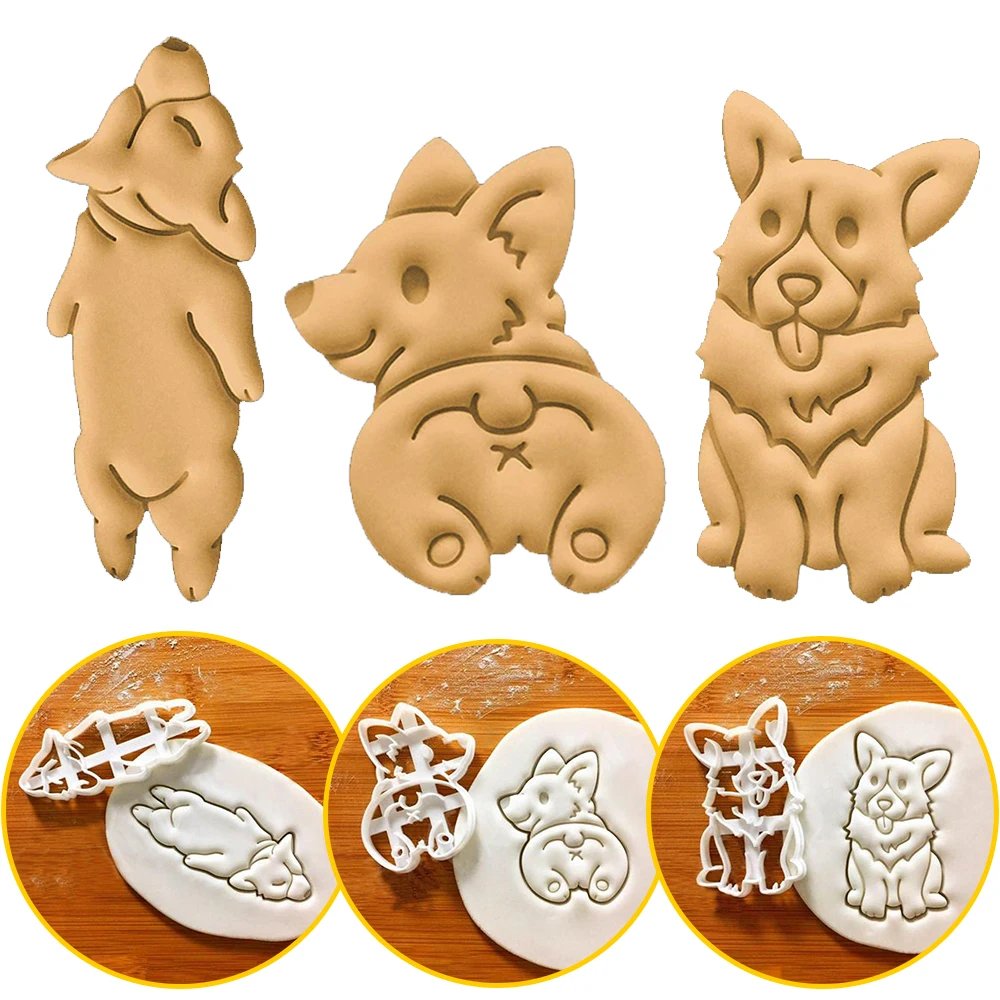 CUTE CORGI COOKIE MOLD leathergenetics.com/3pcs-set-cooki… #CorgiLover