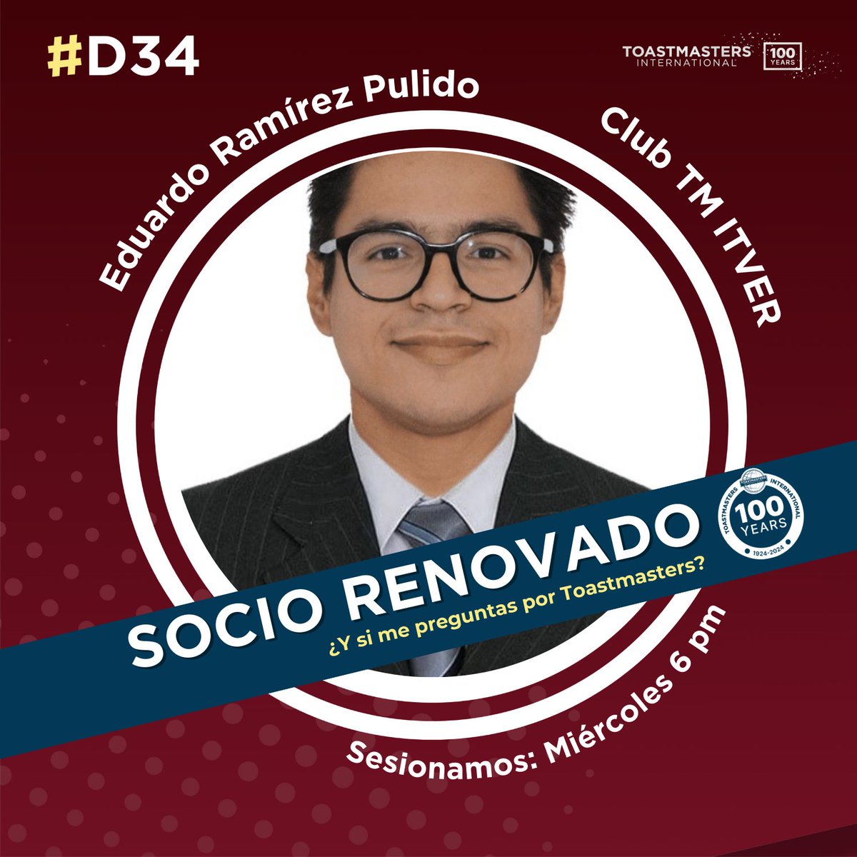 ToastmastersITV's tweet photo. Felicidades a los socios que han renovado con el Club Itver! Su compromiso es fundamental para el éxito y la continuidad de nuestra comunidad. ¡Gracias por seguir siendo parte de este emocionante viaje! https://t.co/KDc5PETsqd