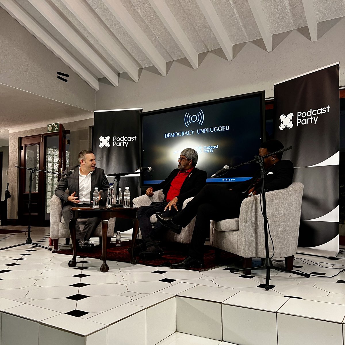 The 3rd recording in a series of episodes titled ‘Democracy Unplugged’ powered by the @PodcastPartySA took place in Sandton yesterday. This week with a power panel: @PhumlaniMMajozi @Jonathan_Witt & @KanthanPillay.