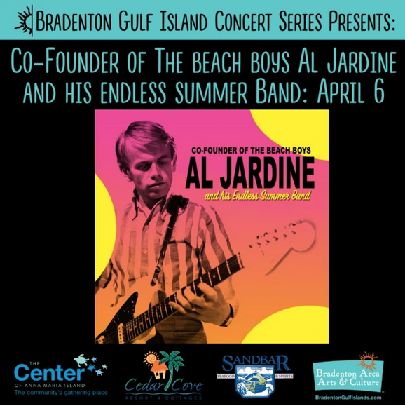 Join Al Jardine and his Endless Summer Band (including Matt Jardine) this Saturday for a night of Beach Boys hits at The Center of Anna Maria Island in Florida! ☀️ Visit Al's official website for ticket info! 🎫 #aljardine #mattjardine #beachboys #concert #annamariaisland 🏝️