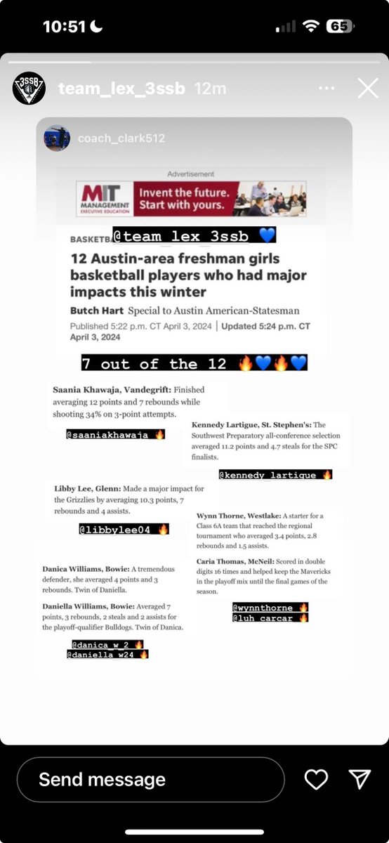 Thank you <a href="/statesman/">Austin Statesman</a> for the recognition. Also congrats to my Team Lex Teammates (Danica and Daniella and Team Lex Program Members: Wynn, Libby, Saania and Caria.)