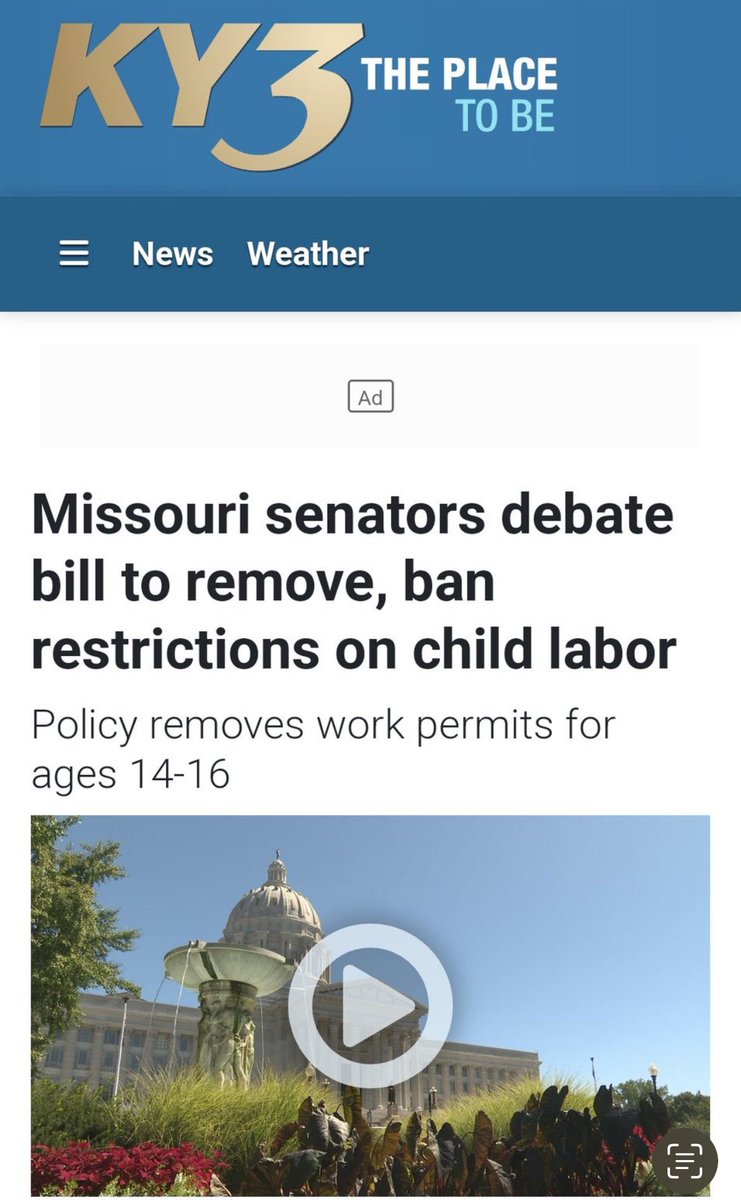 korydillman's tweet photo. @TacoSalazar @GovParsonMO Can't. The legislature is busy putting kids to work... https://t.co/x37IPSI8CL