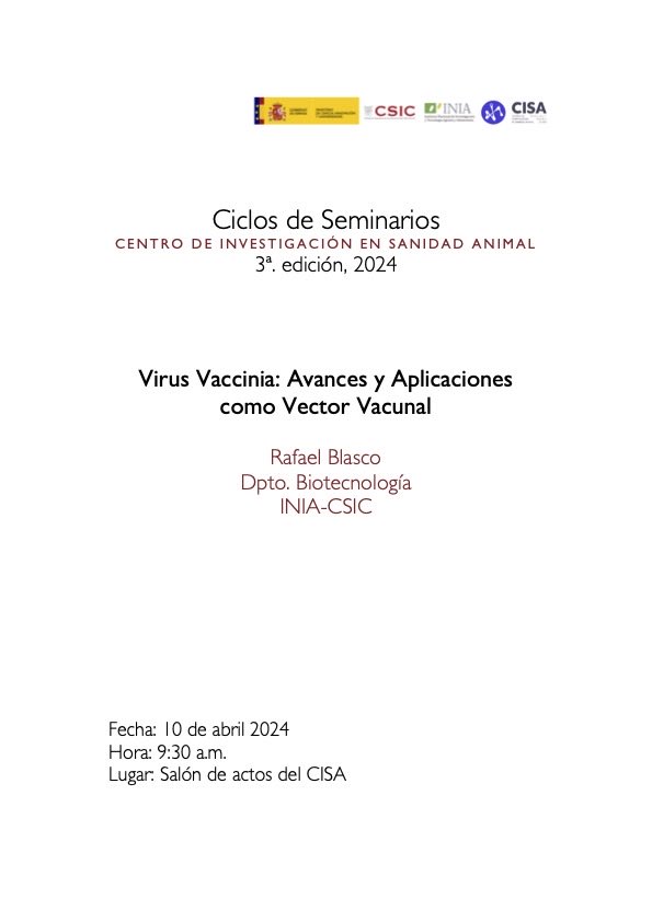 El próximo miércoles nos visita el Dr. Rafael Blasco del ⁦⁦@INIA_es⁩