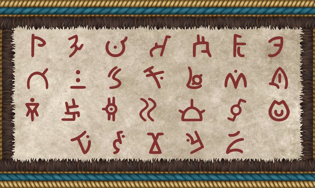 The latest additions in a long line of World of Warcraft -themed fonts: Dwarvish rune font, and Taur-ahe pictogram font. These are available for free use and to download from my Carrd, linked in my bio.