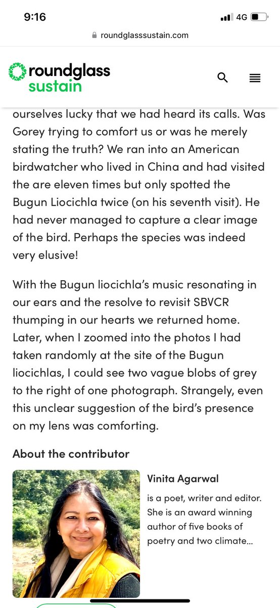 I have an essay in #rgsustain on the Bugun Liochicla, a rare species of bird endemic to the #eaglenestforest in Arunachal Pradesh. I went to Eaglenest in October 2023 in quest of this beautiful bird. Did I see it? Read my essay to find out the answer. roundglasssustain.com/travel/bugun-l…