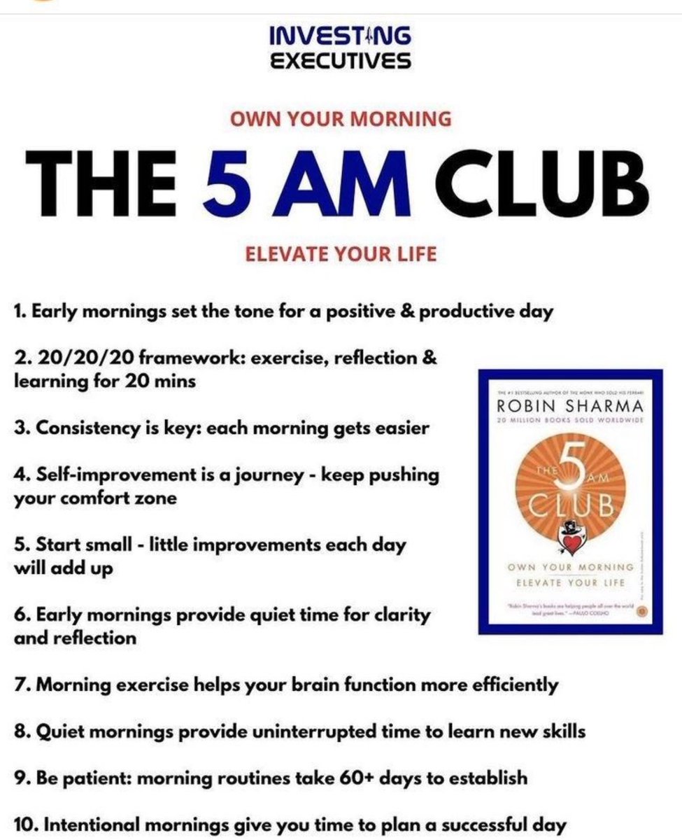 JamesMaduekeh's tweet photo. 📚The 5AM Club
#OwnYourMorning #RobinSharma https://t.co/3xe8NltNOP