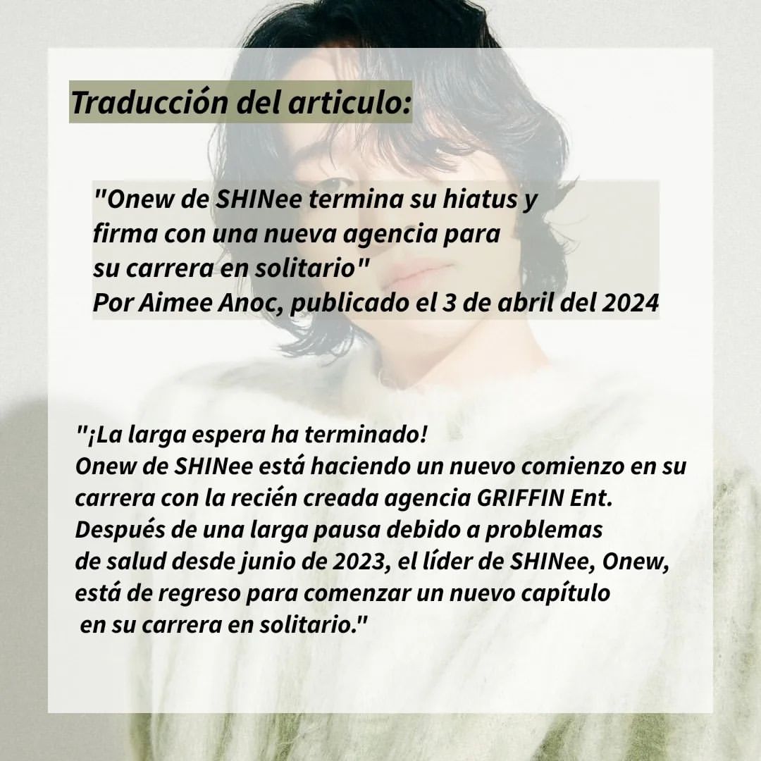 ON_SHINeeArg's tweet photo. [Info] 240403🤍🐰

Aimee Anoc publicó un lindo artículo acerca del nuevo comienzo de Onew, en el sitio web "GMA".
A continuación les dejamos la traducción para que lo puedan leer🤍

📎https://t.co/igoGwDmZqT

#ONEW #온유 
#SHINee #샤이니 https://t.co/xIckhMlx21