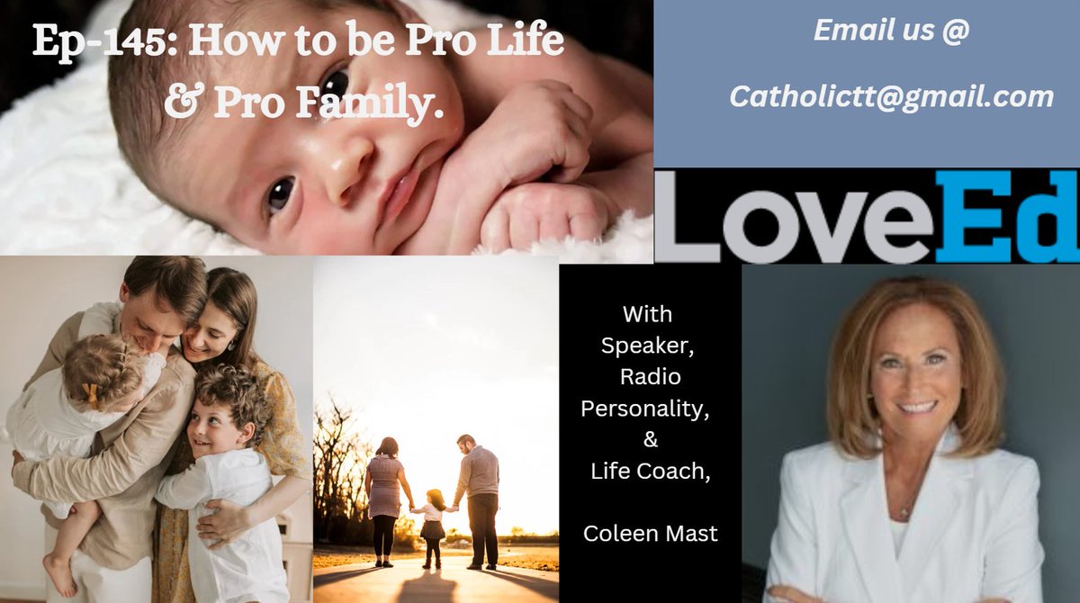 I talk with EWTN radio host Coleen Mast to discuss How to be Pro Life and Family at home and at work. Can I be pro family and not pro life? or the other way around? 
Join us with friends and family today (Thursday 4th at 9am ET) on most podcast platforms.
#EWTN #ewtnprolife