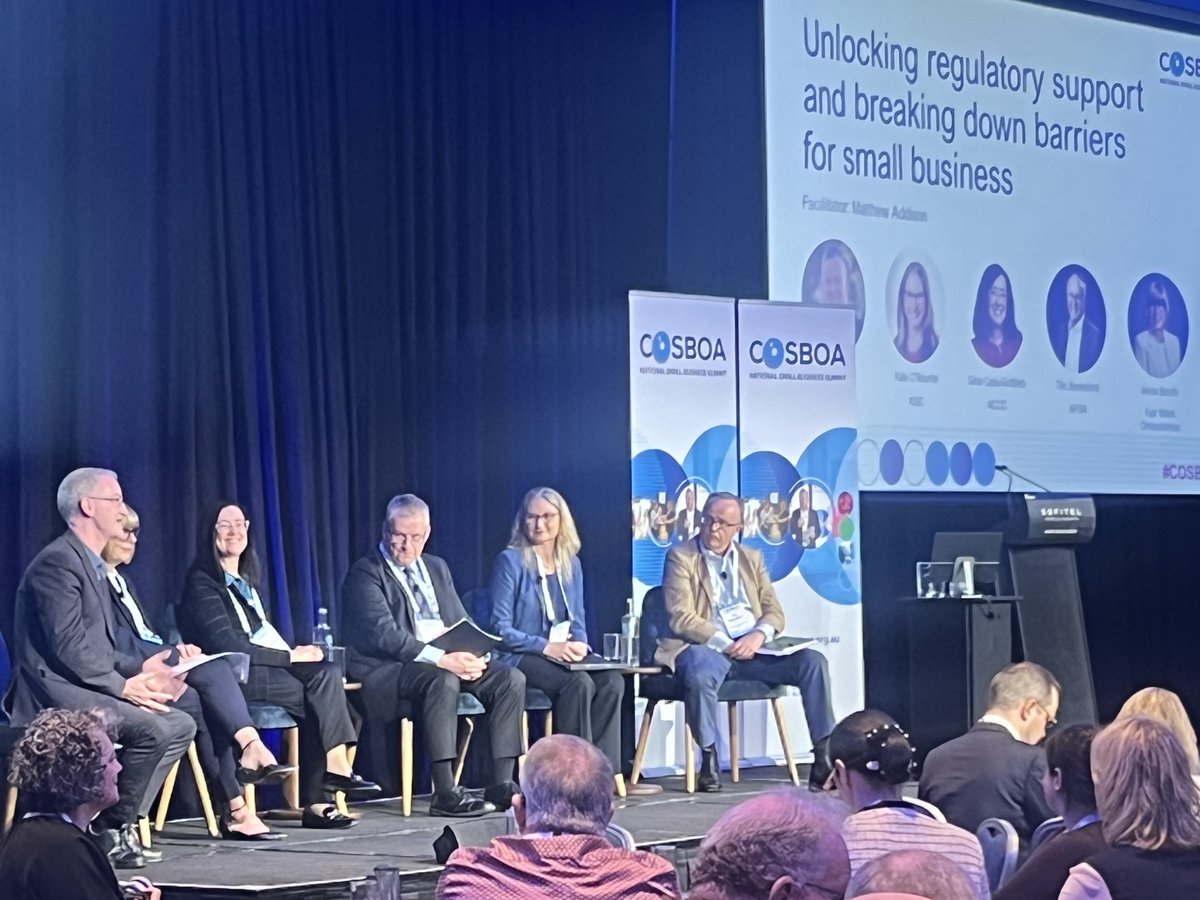 ASIC Commissioner Kate O'Rourke joined a regulators panel at the @COSBOA Summit to discuss ASIC's small business strategy, and how regulators are breaking down barriers for small business. Find out more about our work for small business asic.gov.au/for-business/s… #COSBOA24