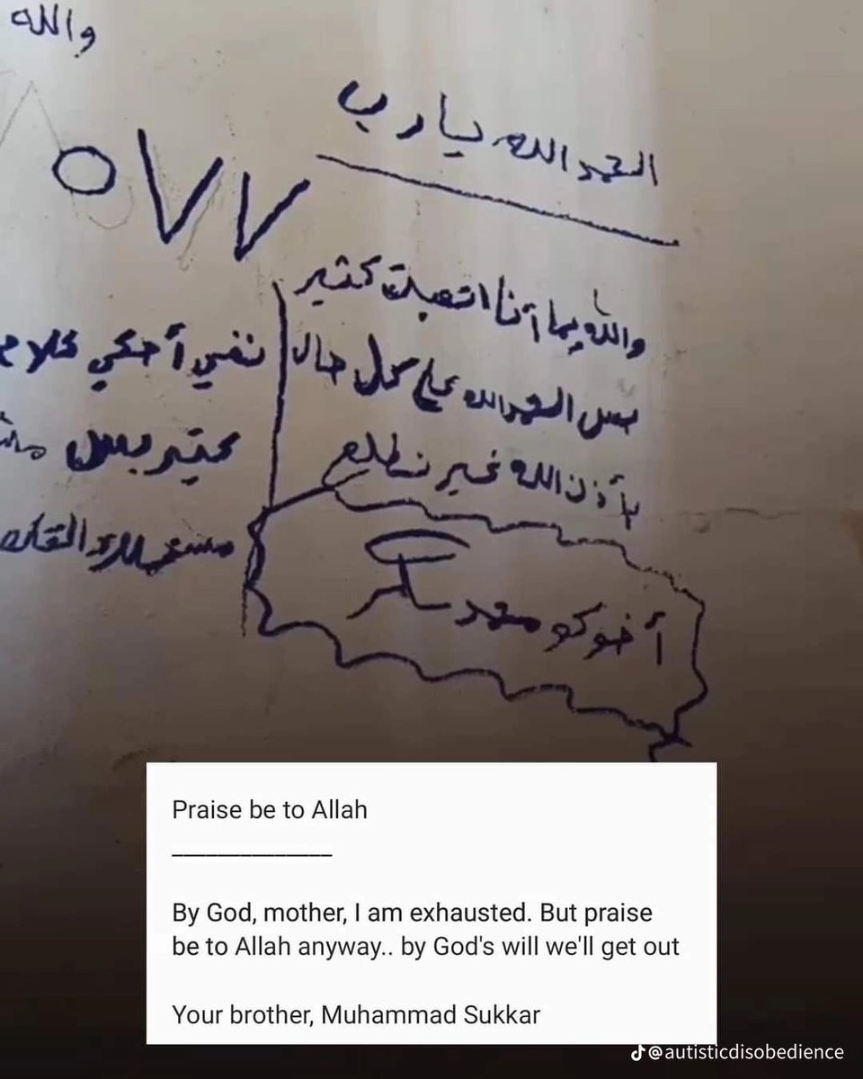 Timesofgaza's tweet photo. Don't Look Away: Messages that were discovered on the walls of Al-Shifa Hospital by civilians prior to being executed by the IOF https://t.co/d0fw25gbPK