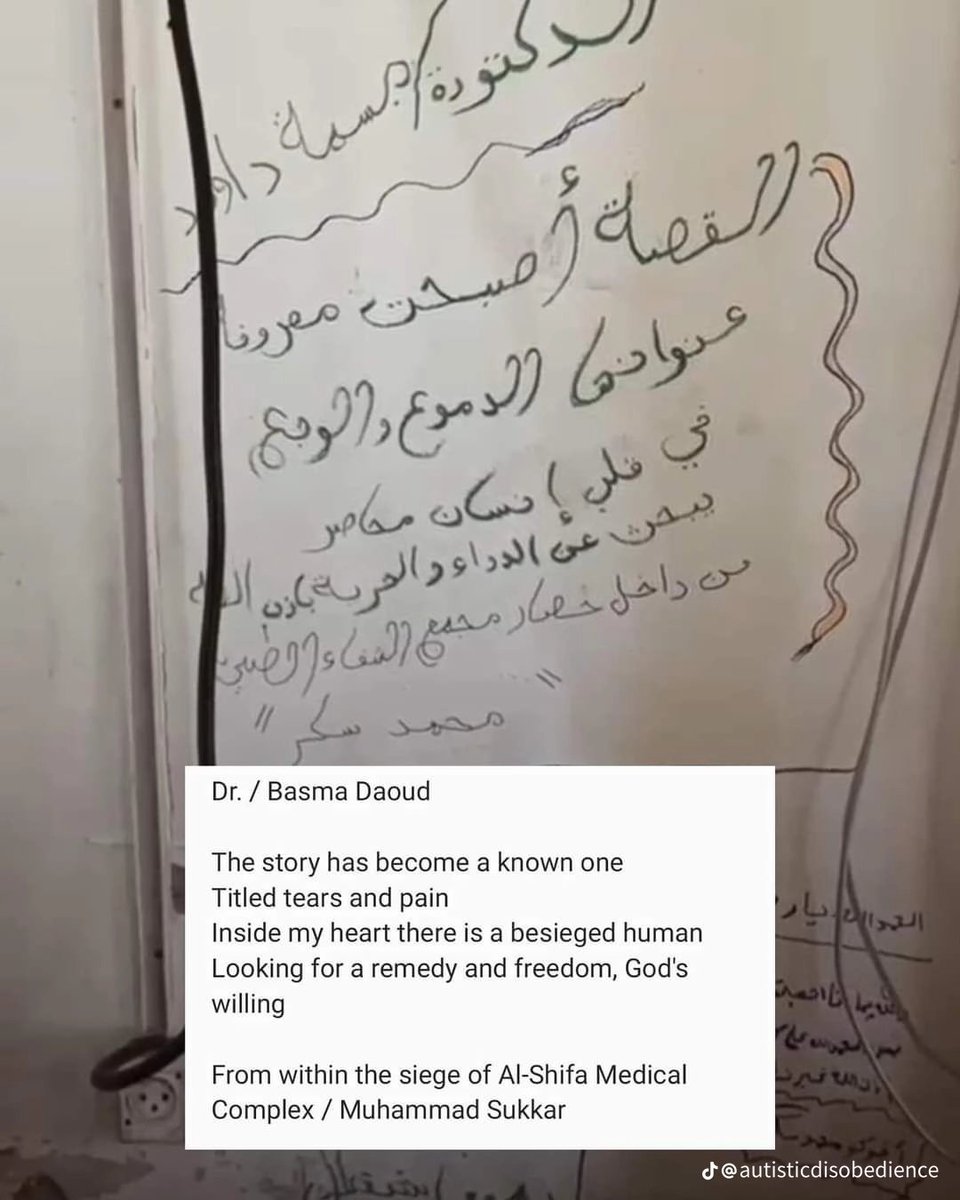 Timesofgaza's tweet photo. Don't Look Away: Messages that were discovered on the walls of Al-Shifa Hospital by civilians prior to being executed by the IOF https://t.co/d0fw25gbPK