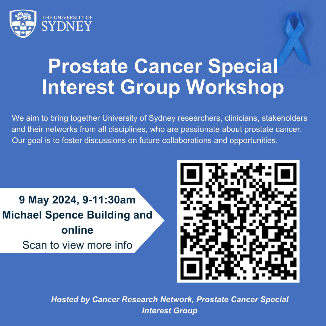 Join us for the Prostate Cancer Special Interest Group Workshop on May 9th. This event aims to bring together researchers, clinicians, and stakeholders who are passionate about prostate cancer. Register to attend the event via here>> shorturl.at/epEW4 @DaffodilCentre