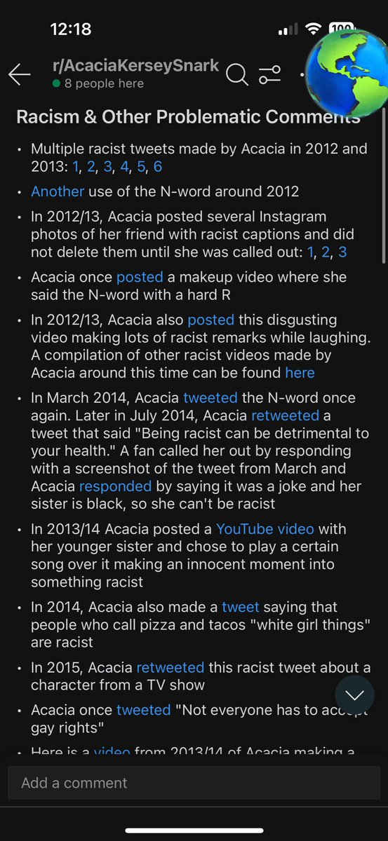 mementomarigold's tweet photo. hey acacia, here’s some more screenshots from the subreddit https://t.co/seLZwEdnAa
