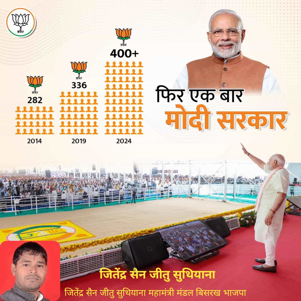 विजय तिलक की करो तैयारी फिर आ रहे है भगवाधारी #PhirEkBaarModiSarkar #अबकीबार400पार @BJP4UP