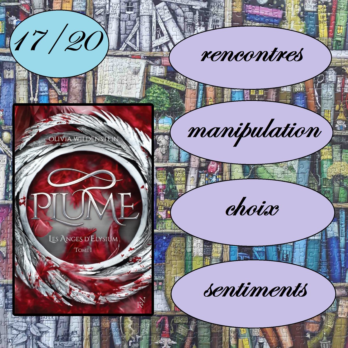 #chronique #chroniquelitteraire Les anges d'Elysium, tome 1 : Plume de Olivia Wildenstein J'ai adoré les personnages, leur histoire, la façon dont on avance avec eux et dont ils essayent de combattre leurs sentiments. Vivement la suite !! leslecturesdemylene.com/2024/04/anges-…