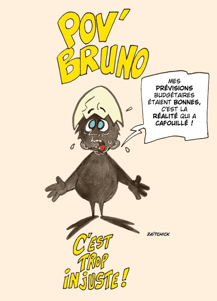 Le #DessinDePresse de Zaïtchick : Bruno l’amer
Retrouvez les dessins de Zaïtchick sur : blagues-et-dessins.com
#DessinDeZaitchick #ActuDeZaitchick #Humour #LeMaire #BrunoLeMaire #Calimero #DéficitBudgétaire #CestTropInjuste #PovBruno