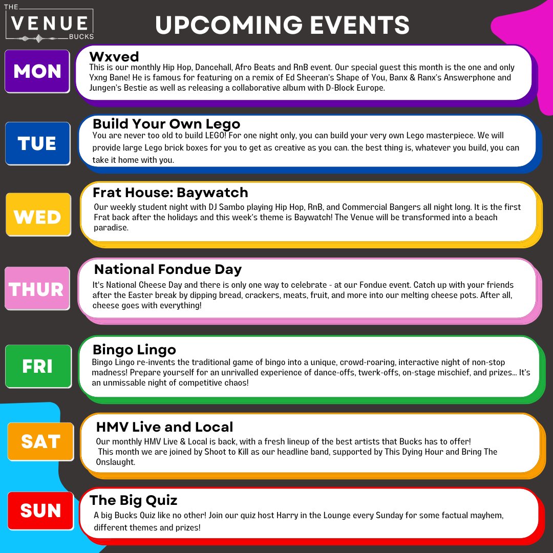 Your ultimate guide to all our events happening this coming week 👀