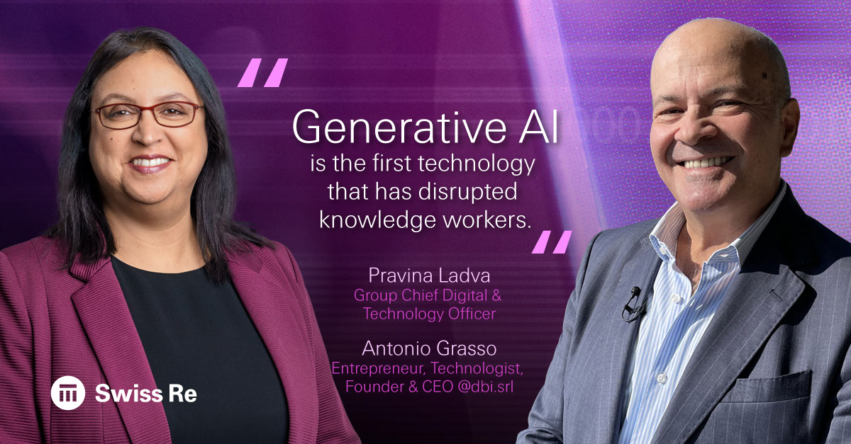 While jobs are rapidly changing for all knowledge workers, #AI upskilling is essential for the application, compliance, and ethical use of this tech. Swiss Re and @antgrasso share perspective on the need for AI upskilling in re/insurance: ow.ly/Q6wn50R88qe.