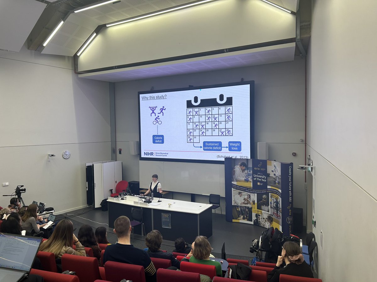 NBUBristol's tweet image. A great talk by PhD student @Jody_Salton on “Estimating the UK population prevalence of changes to eating behaviour surrounding exercise, and exploring factors associated with eating more after exercise” 

@BristolBRC @NBUBristol #BFDG2024