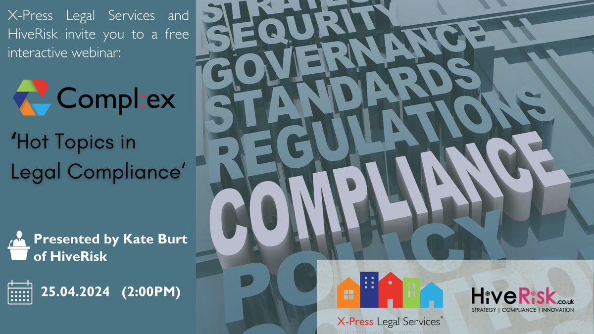 💻Join our interactive webinar with Kate Burt from HiveRisk for insights on:

✅Update on the PII Market
✅Client Due Diligence Concerning Cryptoassets. 
✅Lessons from the Clyde &amp; Co’s £500,000 fine

🗓️25/04/2024, 14:00 - 15:00

Register:➡️bit.ly/Webinar-LegalC…

#Compliance