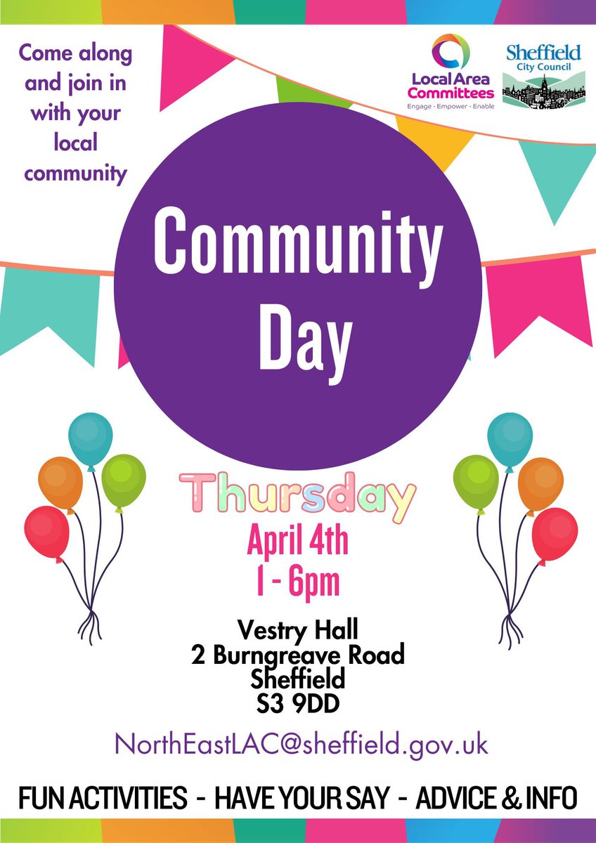 Looking forward to being a part of the Community Day at Vestry Hall Burngreave today with @NorthEastSheff Cost of living help, games, activities and a variety of support on hand See you there! @theBMessenger @burngreavefb @BurngreaveLib
