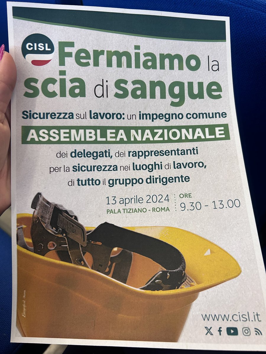 Oggi siamo presenti all’iniziativa organizzata e voluta dalla @Cisl_Lazio e dal Segr. Gen. Enrico Coppotelli 
Fermiamo la scia di sangue
#sicurezzasullavoro un impegno comune.
Prossimo appuntamento 13 Aprile per l’Assemblea Nazionale
#esserefistelcisl #fistelcisllaziopresente