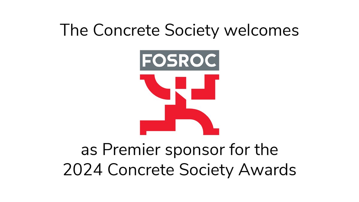 A warm welcome to the Premier sponsor of The Society’s 2024 Awards @FosrocUk More info on the Awards: tinyurl.com/cx6vx3b9 #concrete #construction #awards #sponsors