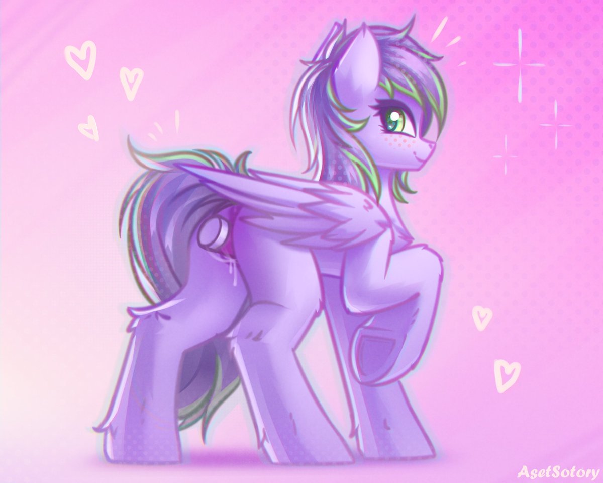 Nice view!😋 

What do we have here? Another cutie waiting for someone to satisfy her, hehe😈

This is second version of the drawing from this pony.