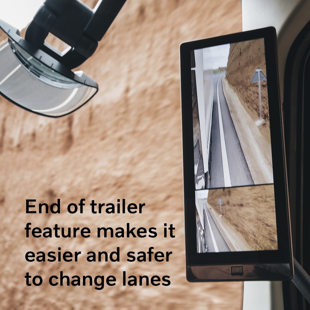 Did you know that our Camera Monitor System offers more than just a rear view? Explore all the benefits. More info here: ow.ly/hH5t50R89Cw #volvotrucks #volvotrucksaero #energyefficiency #aerodynamics