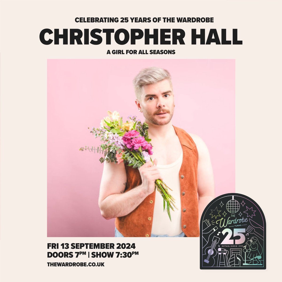 Social media sensation Christopher Hall heads to The Wardrobe on 13th September, telling the tells of his life, as a ‘boy who’s a bit girly really’. Tickets are available now over at thewardrobe.co.uk