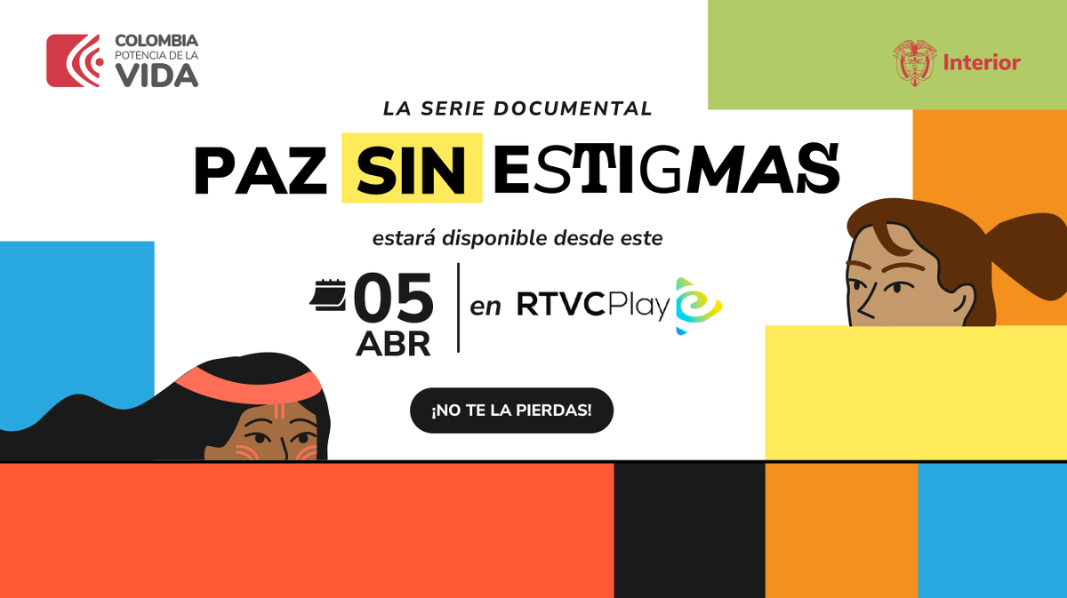 ¡Tenemos un nuevo canal de difusión de nuestra serie #PazSinEstigmas 🕊️! Una producción en la que los colombianos y colombianas podrán entender qué es la no estigmatización, la reconciliación y la convivencia pacífica. Mírala a través de 📹 ➡️ rtvcplay.co