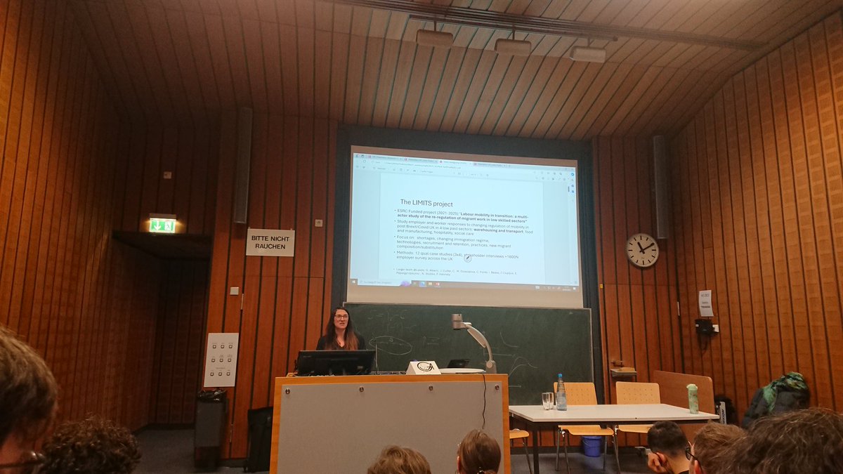 Our second presentation at #ILPC2024 today @gabriellaluce3 presnting findings from our warehousing case study where she talks abouy how employers in warehousing manage fluctuations in demand and changing labour needs.