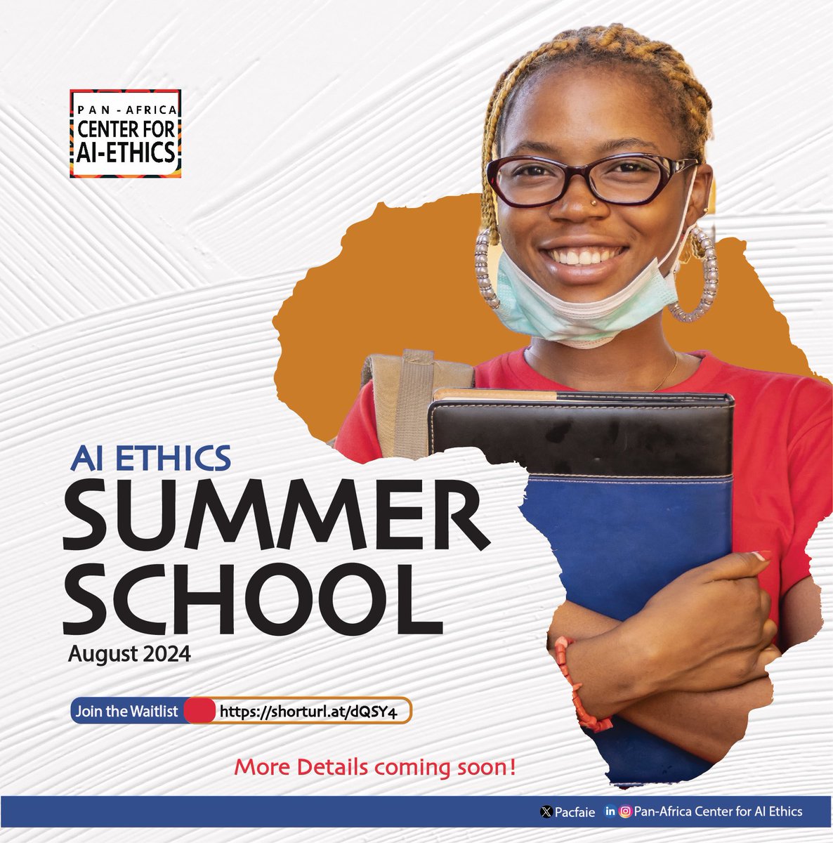 We are thrilled to announce our First AI Ethics Summer School. 

 Join the wait list to be the first to know when the application is fully opened for registration

shorturl.at/dQSY4

#ai #aiethics #responsibleai #aiinafrica #whatsappdown #summer #summerschool