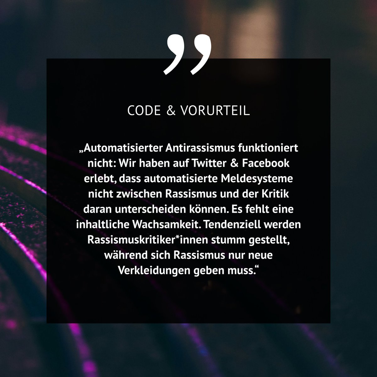 Neuer Beitrag von HIIG-Forschenden Theresa Züger & @hadi_a über den Einsatz von #Algorithmen gegen #Hassrede im Netz im neuen Band '#Code & #Vorurteil' von Deborah Schnabel, @ebrndsn, Marie-Sophie Adeoso und Leo Fischer. @BS_AnneFrank, @verbrecherei 👉​verbrecherverlag.de/shop/code-voru…