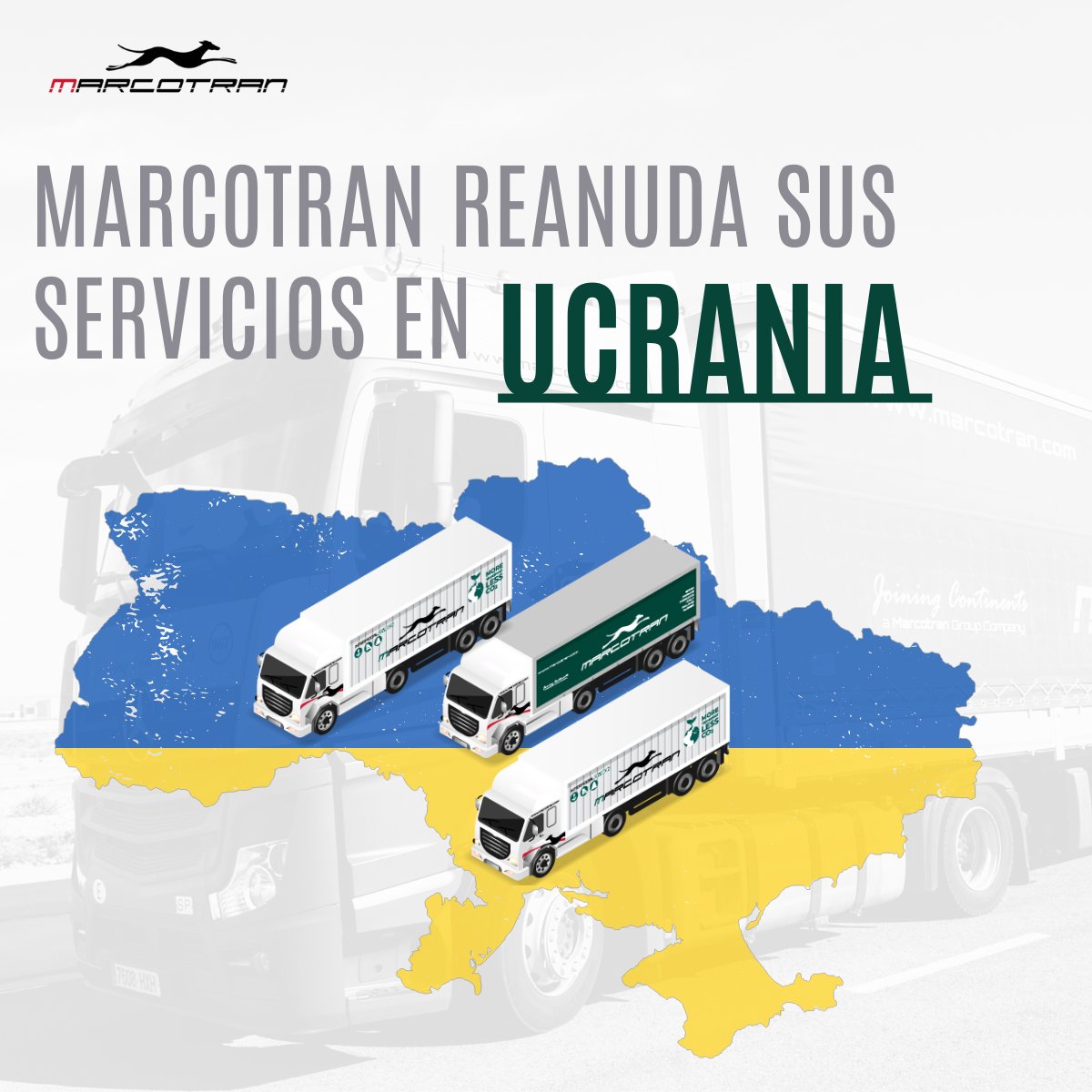 MarcotranGroup's tweet photo. @MarcotranGroup reanuda sus #servicios de #logística y #transporte en #Ucrania. 🚛 https://t.co/mOZjrlXDoP