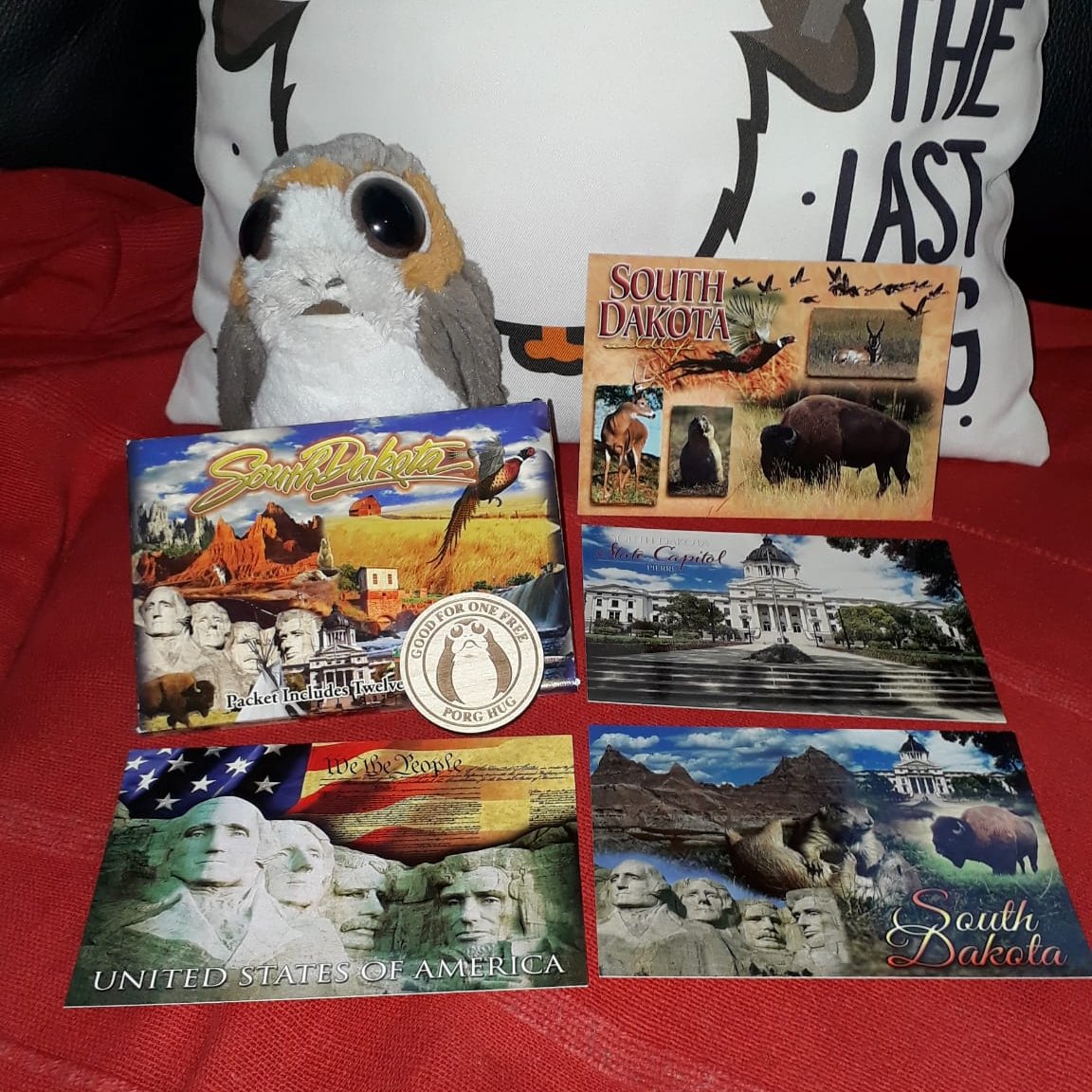 Moin moin! My pal David Fitzpatrick from South Dakota sended me so many cool postcards with wonderful motives from his home state! So cool stuff. But also cool was the little 'free Porg hug' coin maked out of wood he sended with the package! 😀 #porg #porgs #PorgeanEmpire