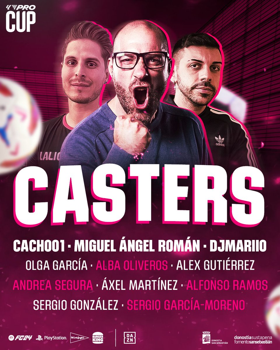 ⭐️ Poca (o ninguna) presentación necesitan. @DjMaRiiO, @cachoo01, @Miguel_An_Roman y un elenco brillante de voces pondrán la 'melodía' a #LALIGAFCPro Cup. 🎙️ Preparad vuestros oídos para escuchar música celestial. 👼🎵