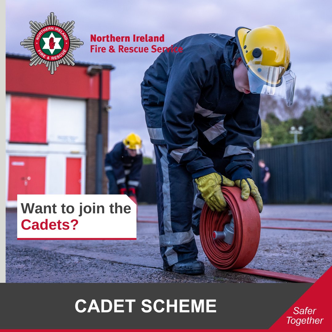 If you are starting Year 11 in Sept 2024, you can join our Cadet Scheme🧑‍🚒. The free programme is for young people who live or go to school in Bangor, Belfast, Lisburn or Newry & want to learn basic firefighting skills🚒. 📅Deadline: Monday 15 April 🔗nifrs.org/want-to-join-n…