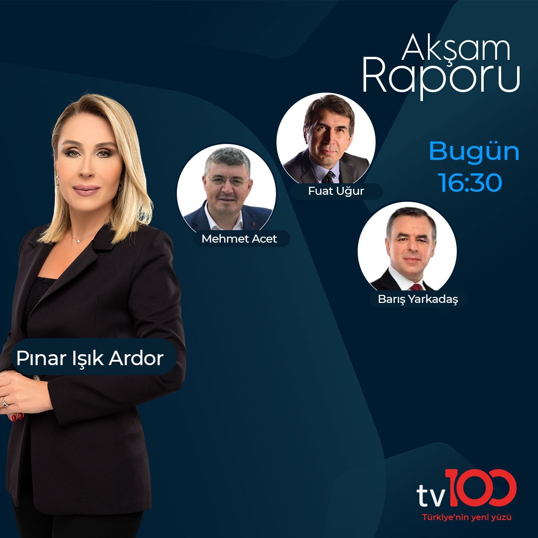 📍Siyasi partilerin yeni yol haritası nasıl olacak? @pinarardor soruyor; @barisyarkadas @FUATUGUR @acetmehmettw yanıtlıyor. @pinarardor ile #AkşamRaporu bugün saat 16:30'da tv100'de!