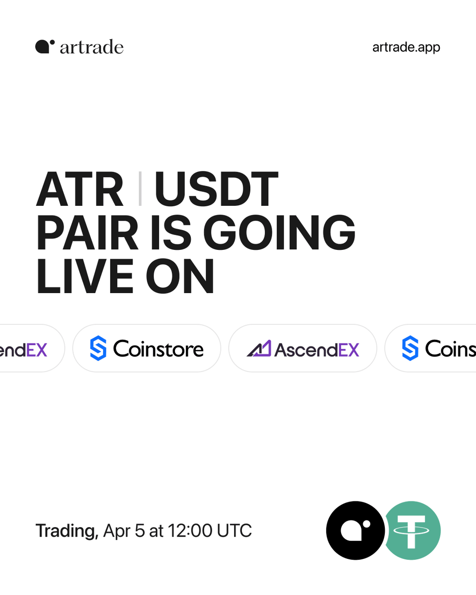 🚨 2 new listings for $ATR

Following big exchanges like MEXC and Gate...

We will be listed on Coinstore &amp; AscendEX!

This will happen tomorrow, April 5th at 12pm UTC🗓️

Which listing are you most looking forward to?